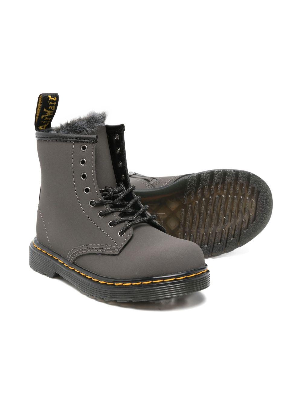 Stivali per bambini Dr. Martens Kids grigi con lacci 41481020 1460 GUNMETAL Dr martens kids 