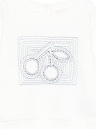 Felpa per neonati Bonpoint bianca con ricamo ciliegie S06XSWK00002 102 BONPOINT 