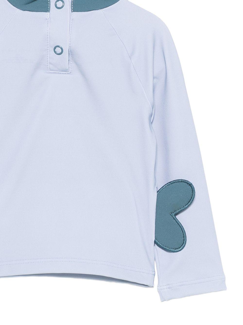 Costume per neonato Stella McCartney Kids azzurro con stampa balena TYC542 Z0157 685 STELLA McCARTNEY KIDS 