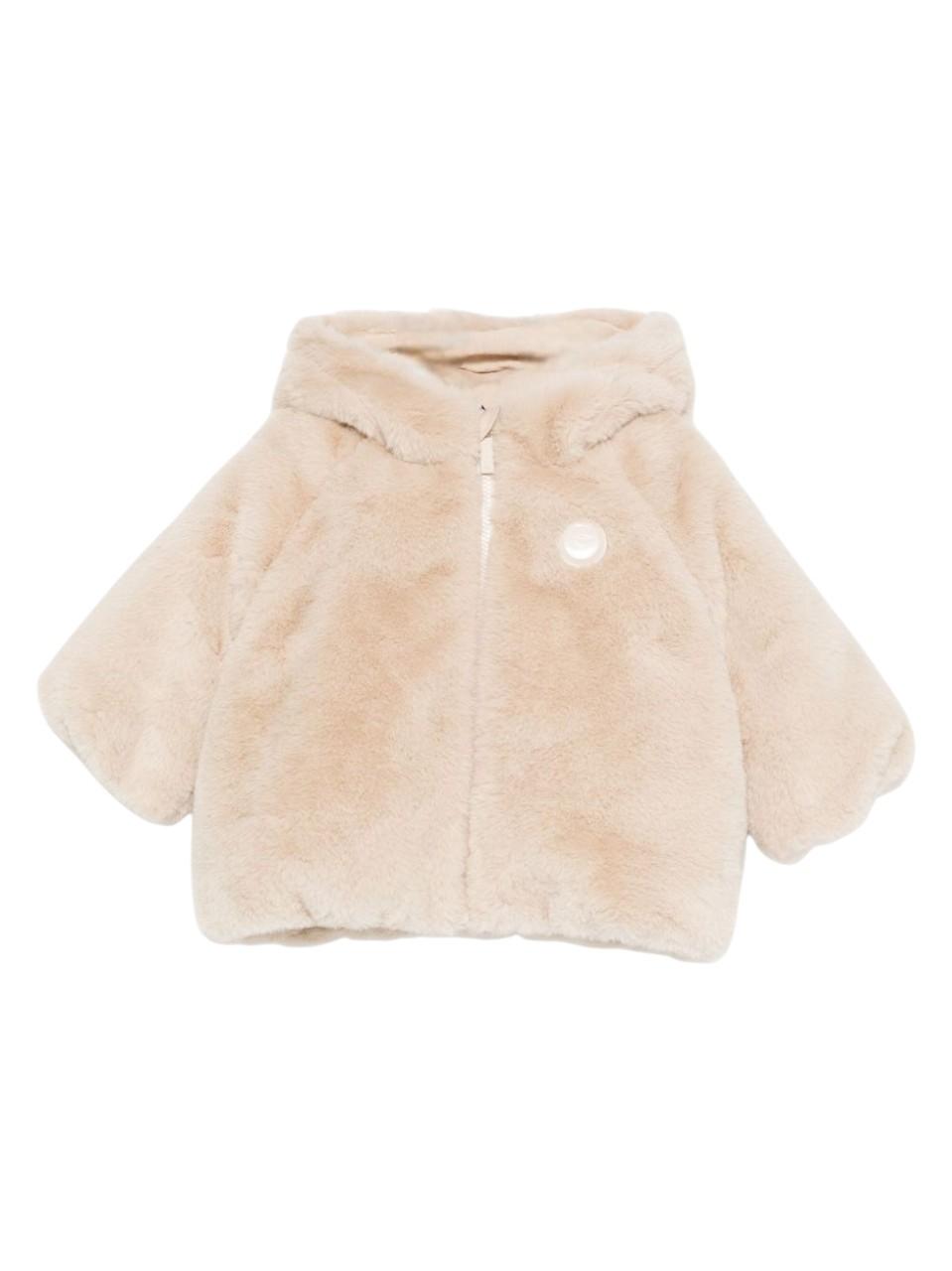 Giubbino per neonata Emporio Armani Kids beige con orecchie d'orso EG000305 AF16043 U1156 EMPORIO ARMANI KIDS 