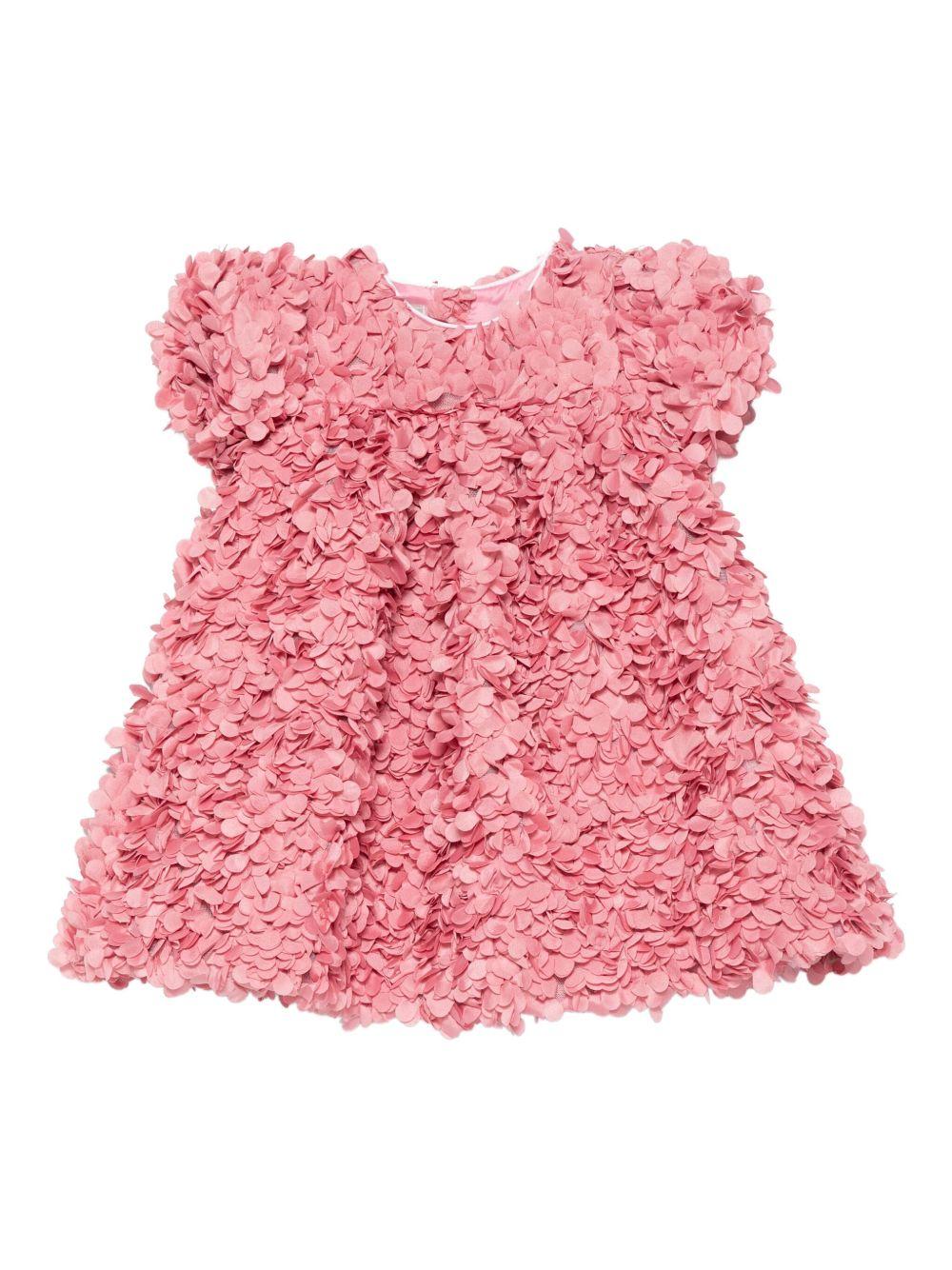 Abito per neonata La Stupenderia rosa con trama a petalo 1CJAB34 X42 LA STUPENDERIA 
