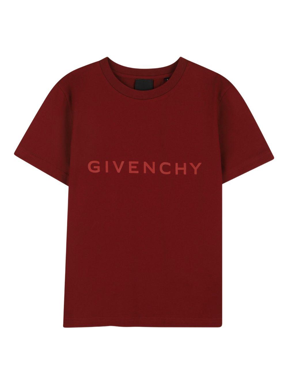 T-shirt per bambino Givenchy Kids rossa con logo frontale H30952 95C GIVENCHY KIDS 