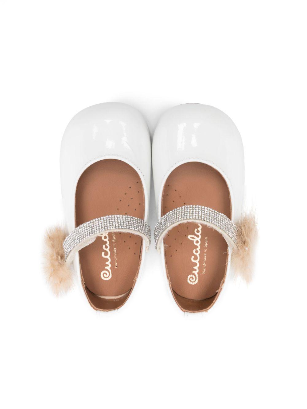 Ballerine per neonata Eli1957 bianco con decorazione 14030AK PEARL ElI 