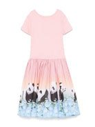 Abito per bambina Molo Cissa rosa con stampa grafica panda all-over 2S25E114 3858 MOLO 