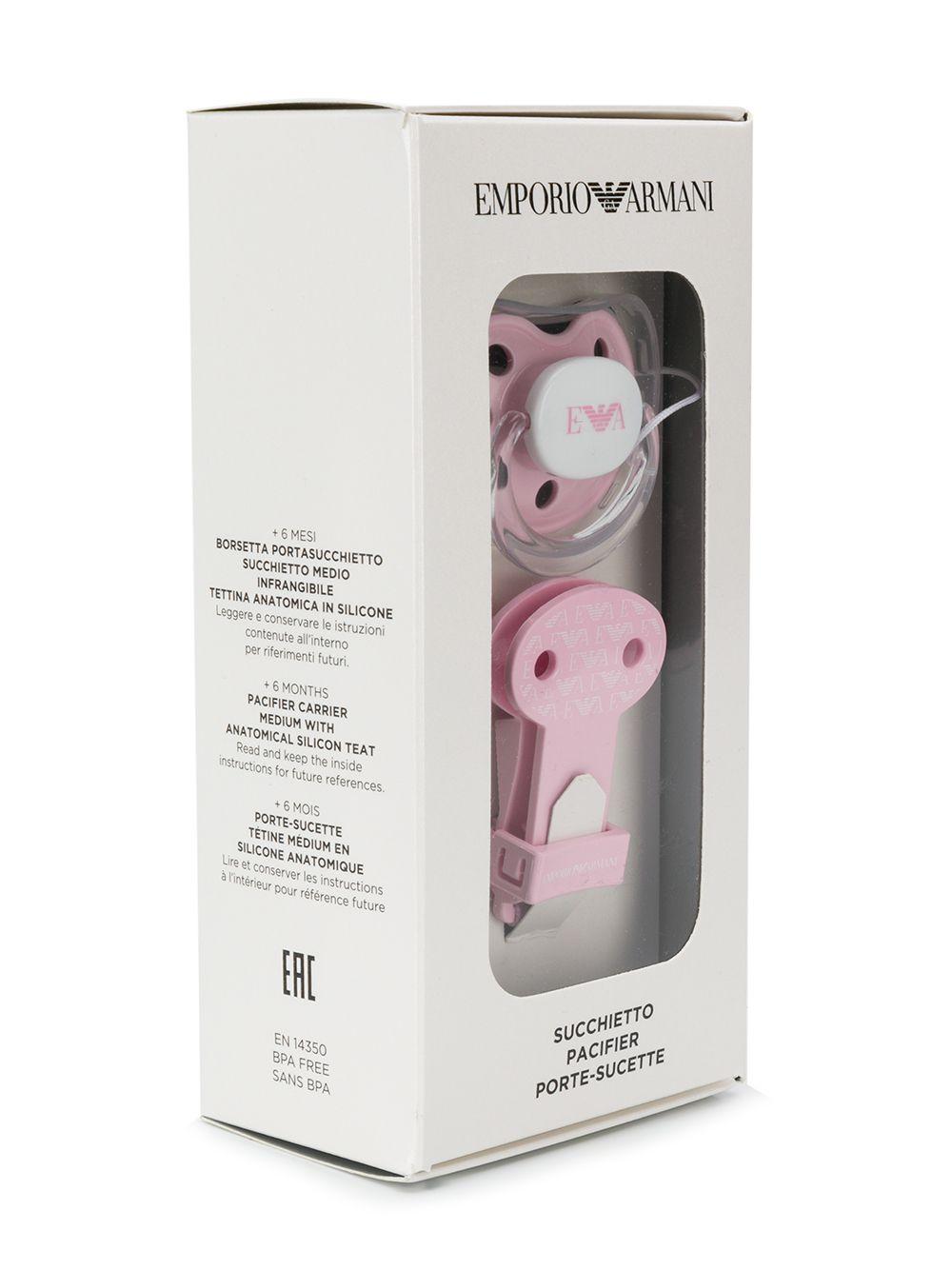 Ciuccio per neonata Emporio Armani Kids rosa con stampa 409174 CC919 00372 EMPORIO ARMANI KIDS 