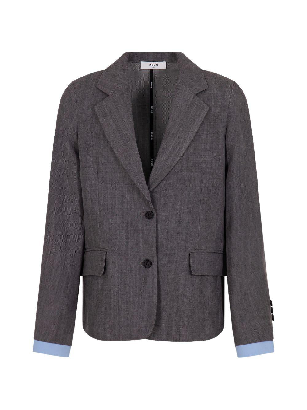 Blazer per bambina MSGM Kids grigio monopetto S6MSJGJK020 102 MSGM KIDS 