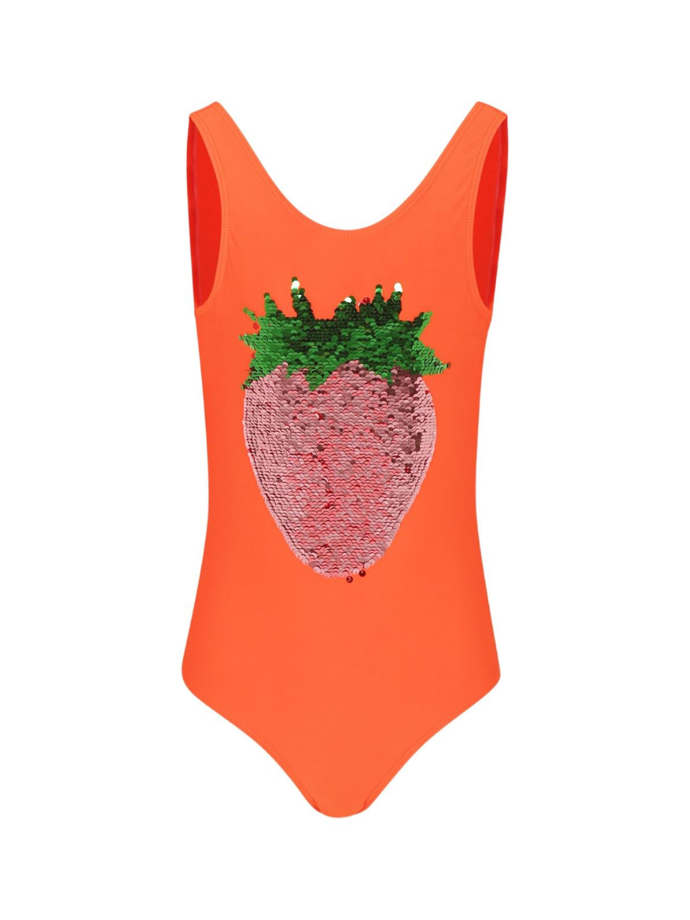 Costume intero per bambina Molo arancione con paillettes e apertura sul retro 8S25P502 3794 MOLO 