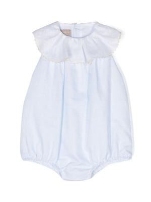 La Stupenderia baby girl's light blue romper with wide collar