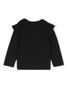 T-shirt per neonata Moschino Kids nero con stampa Teddy Bear e ruches MDO00RLBA11 60100 MOSCHINO KIDS 