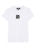 Abito per bambina DKNY Kids nero con stampa con logo D62599 09B DKNY 