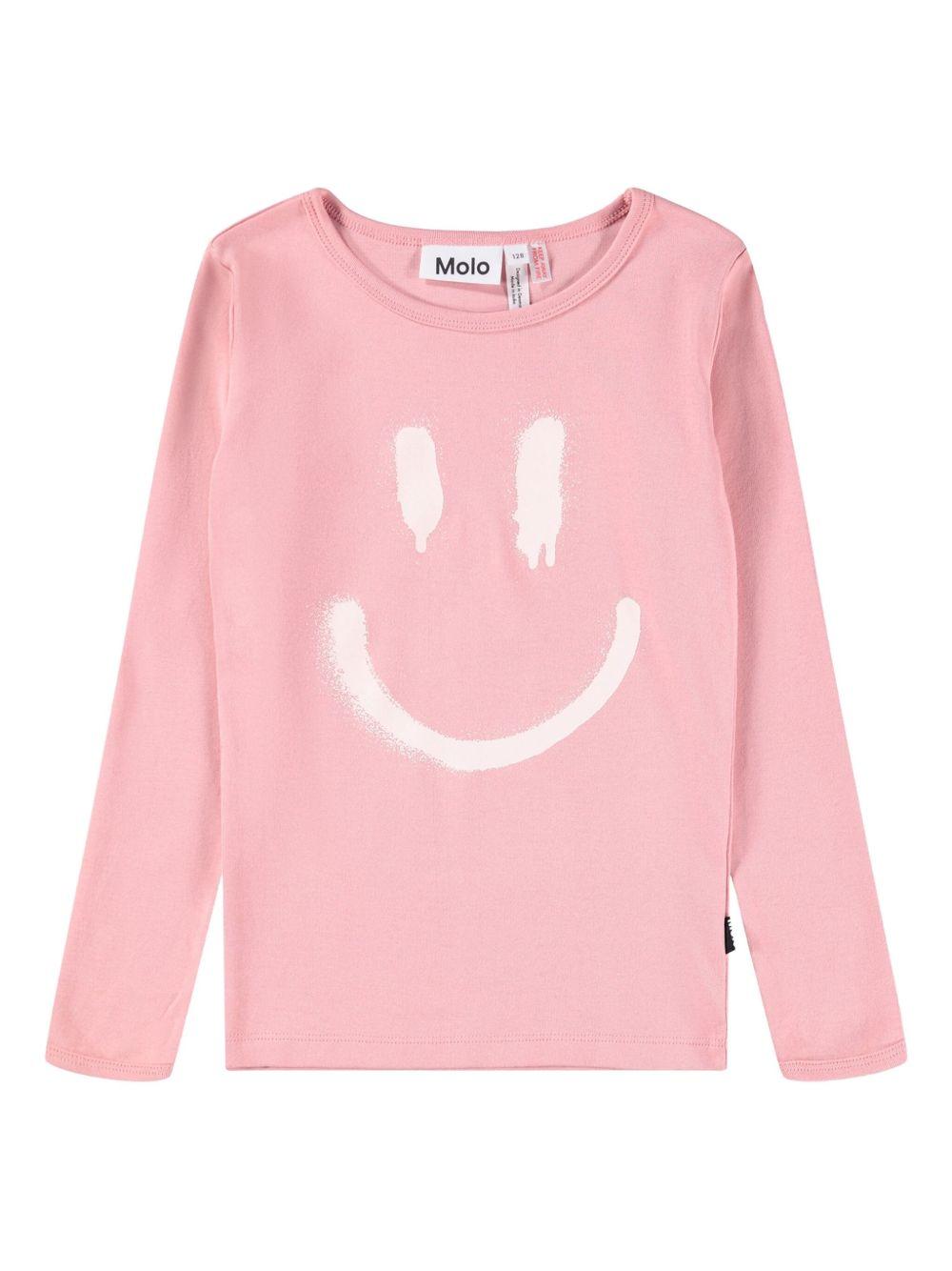 Pigiama per bambina Molo Lue rosa con stampa smile 6W25R501 5564 MOLO 