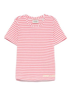 Scotch & Soda Kids Pink Striped T-Shirt for Girls
