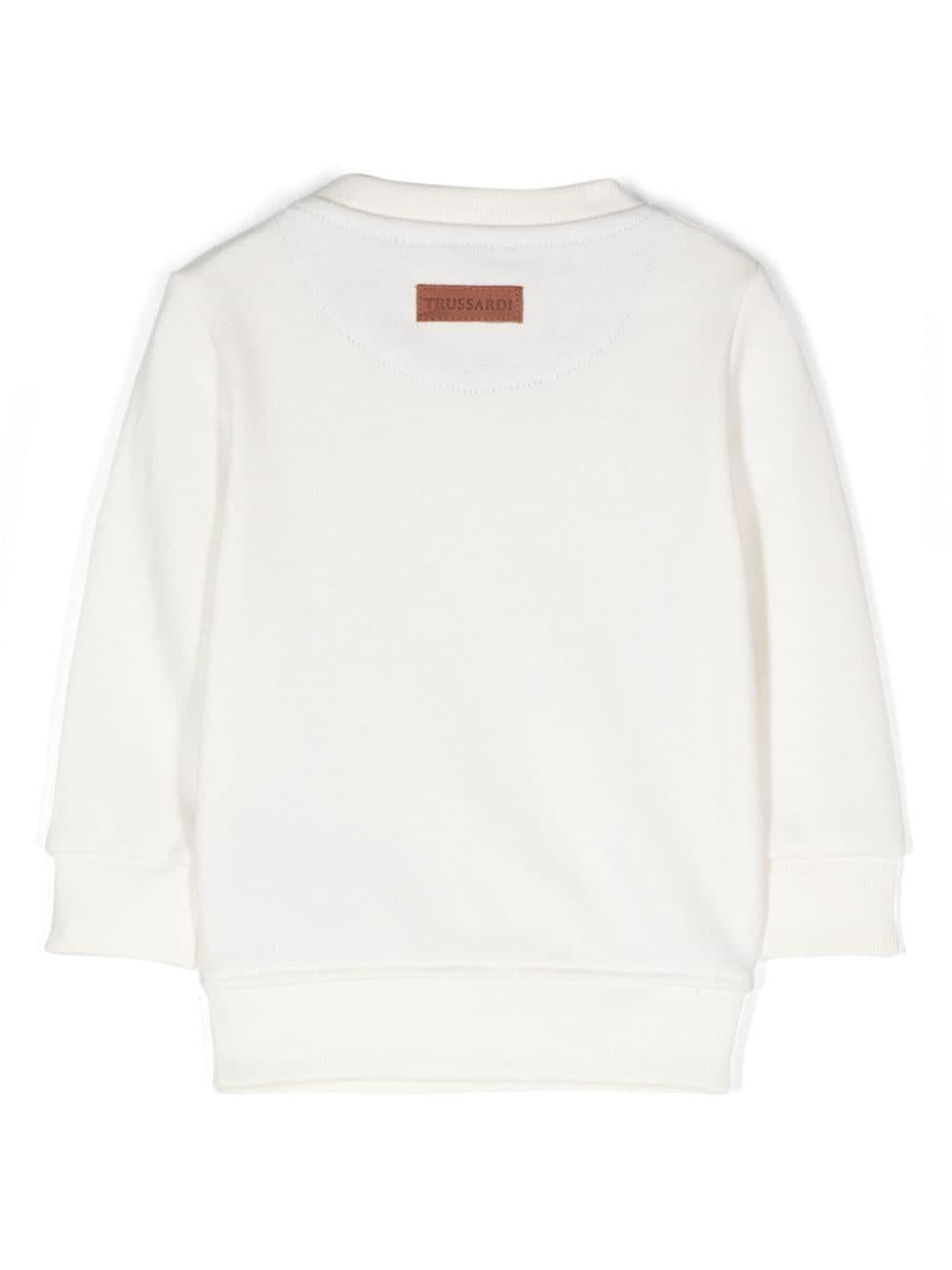 Felpa con stampa TIA24080FENB OFF-WHITE TRUSSARDI JUNIOR 