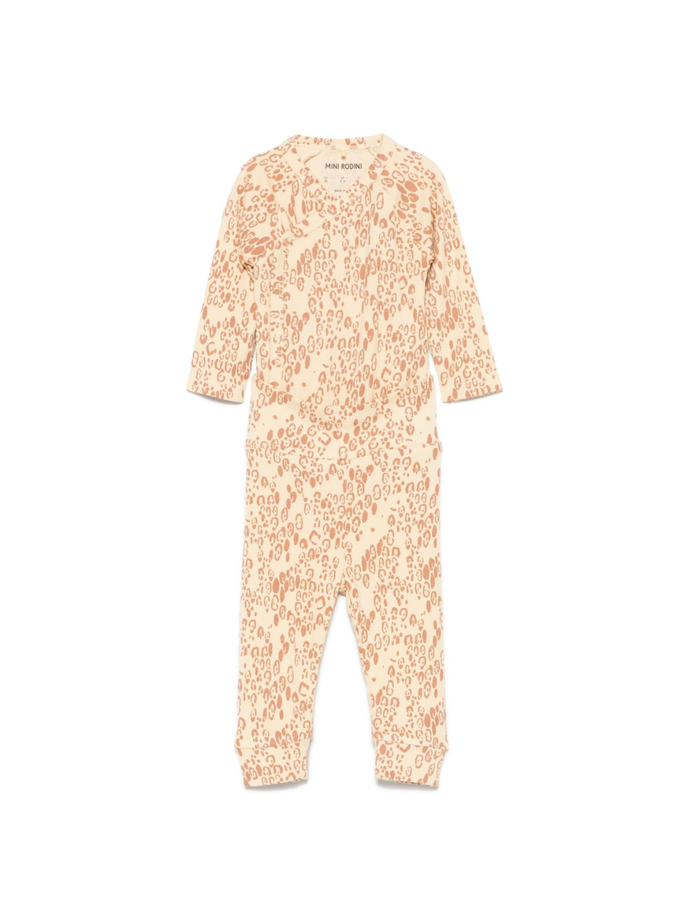 Tutina per neonata Mini Rodini beige con stampa animalier 1100029613 BEIGE MINI RODINI 