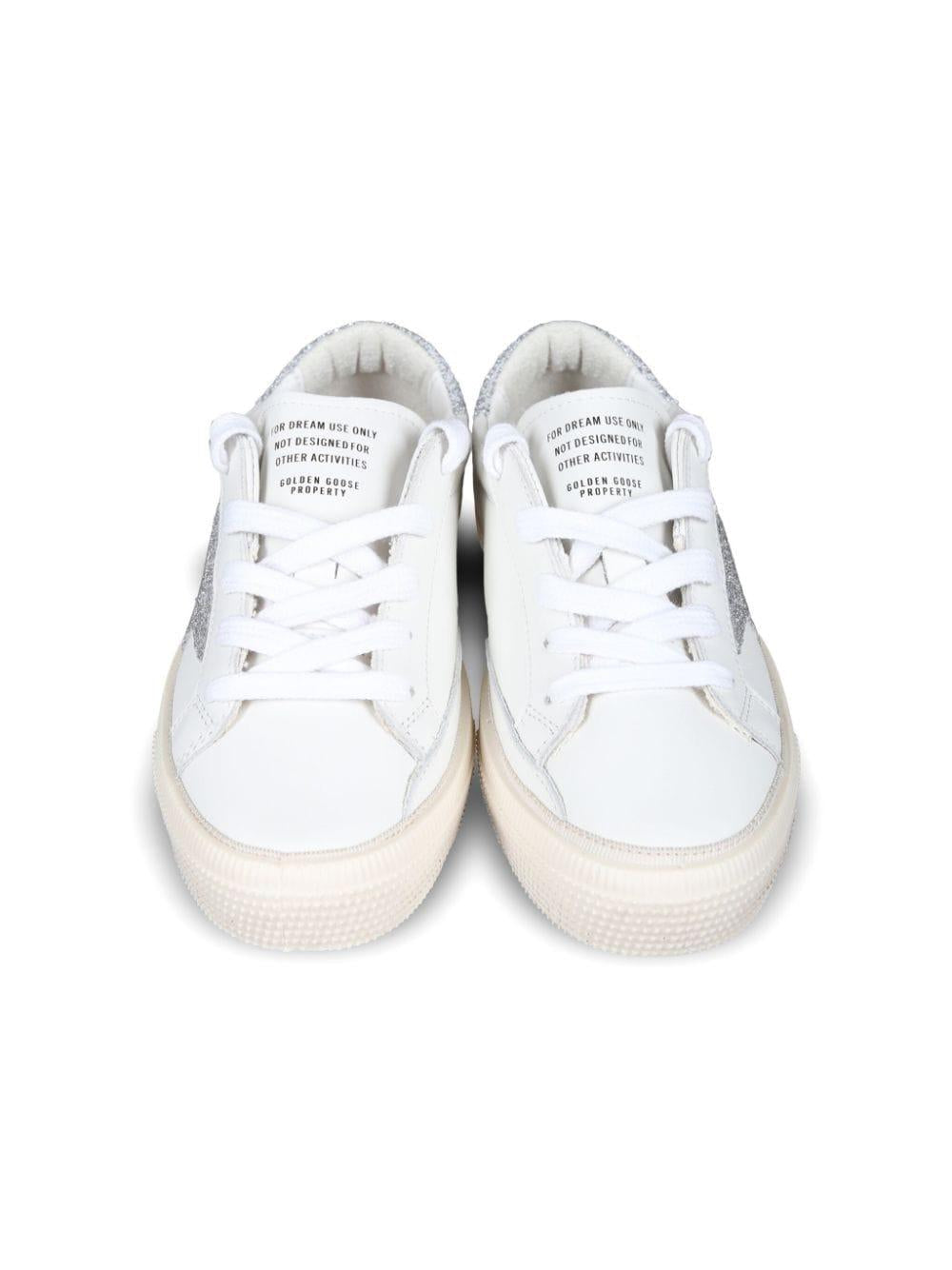 Sneakers per bambina Golden Goose Kids May bianco con dettaglio glitter F00112F006089 10449 GOLDEN GOOSE KIDS 
