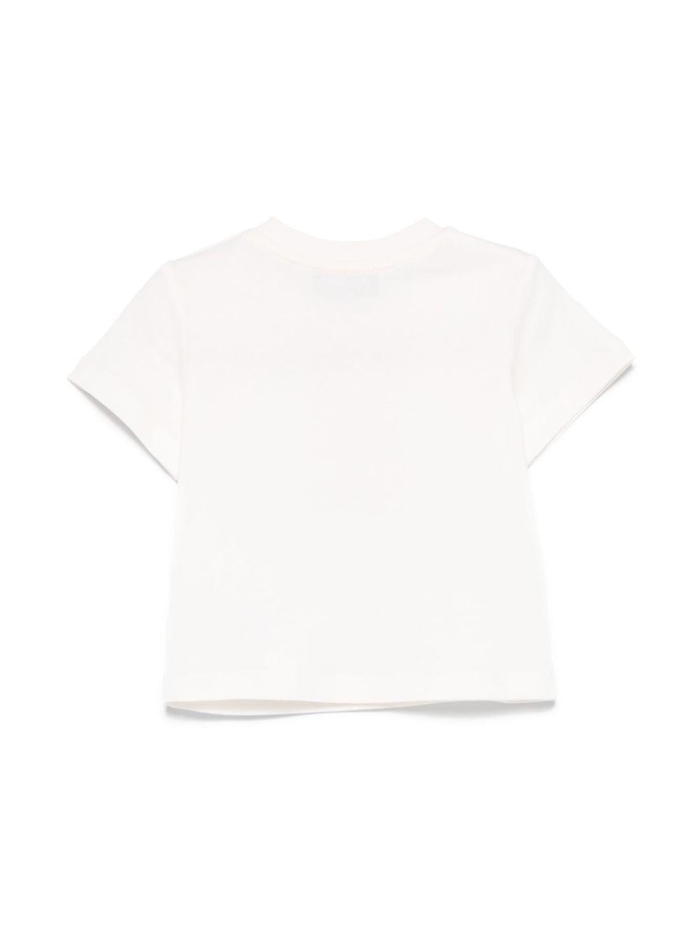 T-shirt Teddy Bear per neonato Moschino Kids bianco con ricamo frontale MPM047LAA23 10063 MOSCHINO KIDS 