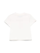 T-shirt Teddy Bear per neonato Moschino Kids bianco con ricamo frontale MPM047LAA23 10063 MOSCHINO KIDS 