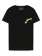 T-shirt per bambino John Richmond Junior nero in cotone con stampa logo RBP25057TS BLACK JOHN RICHMOND JUNIOR 
