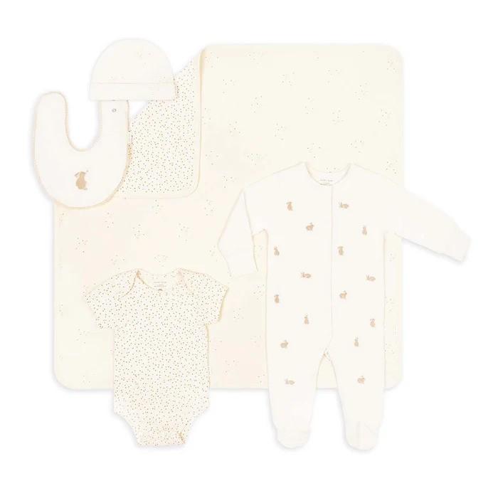 Set regalo per neonati Avery Row beige con stampa coniglietti GS3WCH MEADOW AVERY ROW 