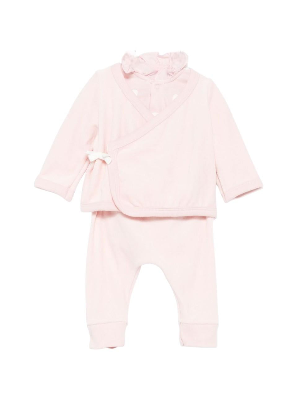 Set tutina e cardigan per neonata Petit Bateau rosa con motivo a cuori A0EKX 01 PETIT BATEAU 