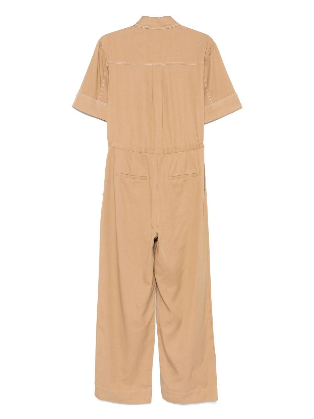 Tuta intera per donna Scotch & Soda marrone in gabardine con tasca applicata sul petto 179590 281 SCOTCH DONNA 