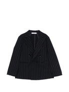 Blazer per bambino Paolo Pecora Kids blu doppiopetto gessato PP4390 BLU PAOLO PECORA KIDS 