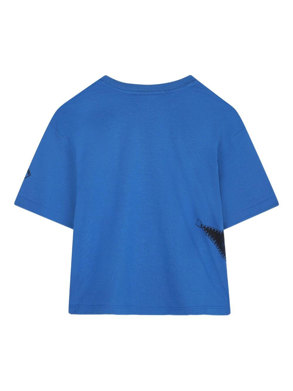 T-shirt per bambino Marc Jacobs Kids blu con stampa logo sul davanti W60637 872 THE MARC JACOBS KIDS 