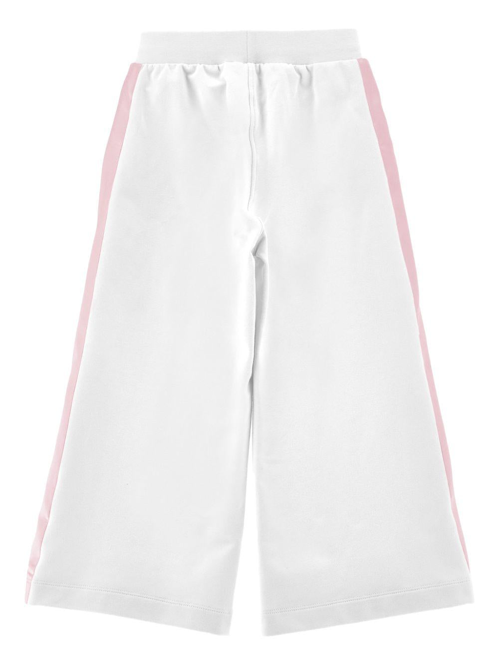 Pantaloni sportivi per bambina Monnalisa bianchi a fiori 19G405 7007 0099 MONNALISA 