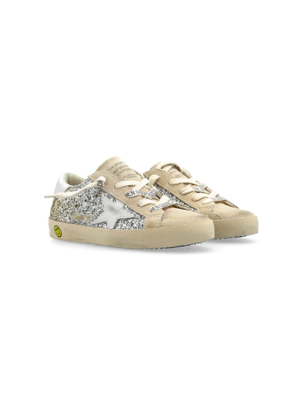 Sneakers Super Star per bambina Golden Goose Kids argento con effetto vissuto F00101F006758 55636 GOLDEN GOOSE KIDS 