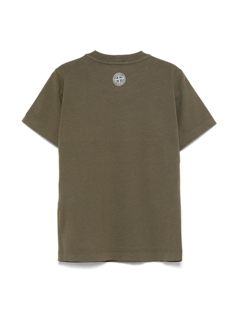 T-shirt con stampa per bambino Stone Island Junior verde K1S162100010S0150 V0054 STONE ISLAND JUNIOR 