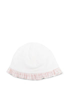 Cappello per neonata La Stupenderia bianco con rifiniture a quadretti 1TBCP04 L02Y18 LA STUPENDERIA 