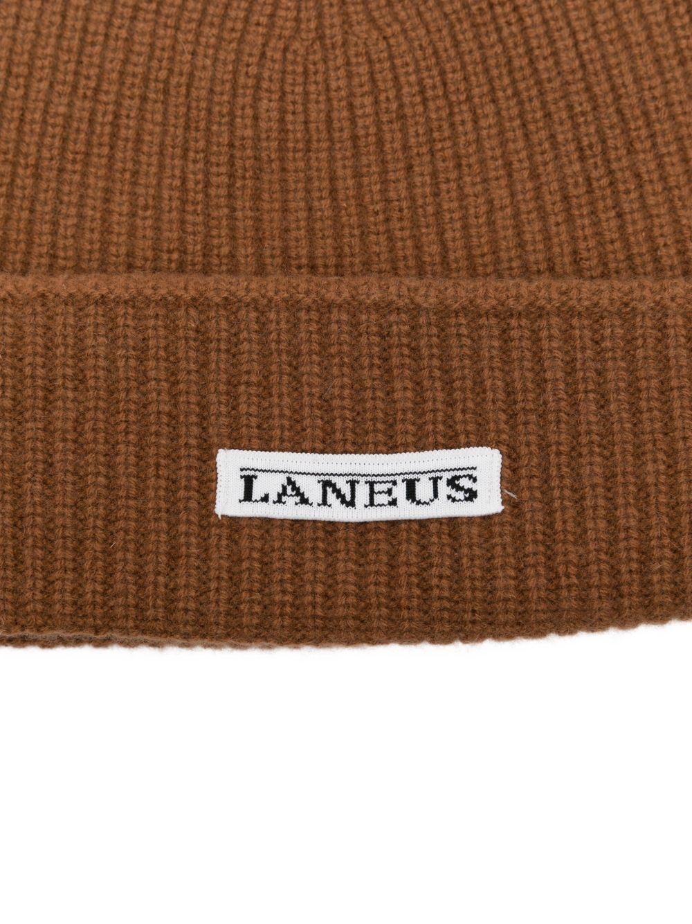 Berretto per bambino Laneus Kids marrone con applicazione con logo F5LKJUHT041 178 LANEUS 