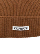 Berretto per bambino Laneus Kids marrone con applicazione con logo F5LKJUHT041 178 LANEUS 