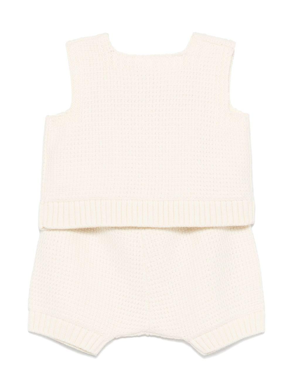 Set top e pantaloni Elsie per neonata Bonpoint beige con girocollo S05PSEK00001 031 BONPOINT 