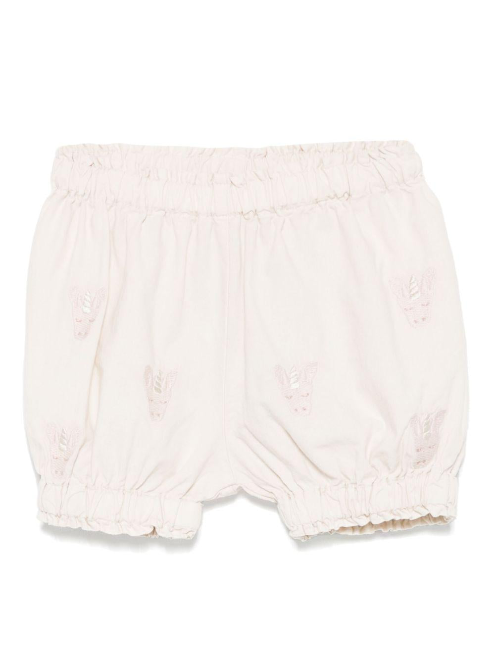Pantaloncini per neonato Donsje Carson beige con ricamo all-over 3029806 00001 DONSJE 