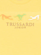 T-shirt per neonato Trussardi Junior giallo con logo e dettaglio goffrato TIP25020TS GOLD CREAM TRUSSARDI JUNIOR 
