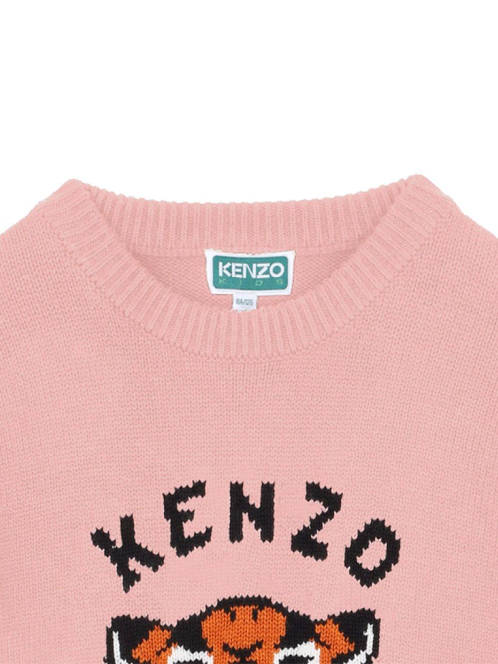 Abito per bambina Kenzo Kids rosa con tigre jacquard K61356 47H KENZO KIDS 