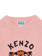 Abito per bambina Kenzo Kids rosa con tigre jacquard K61356 47H KENZO KIDS 