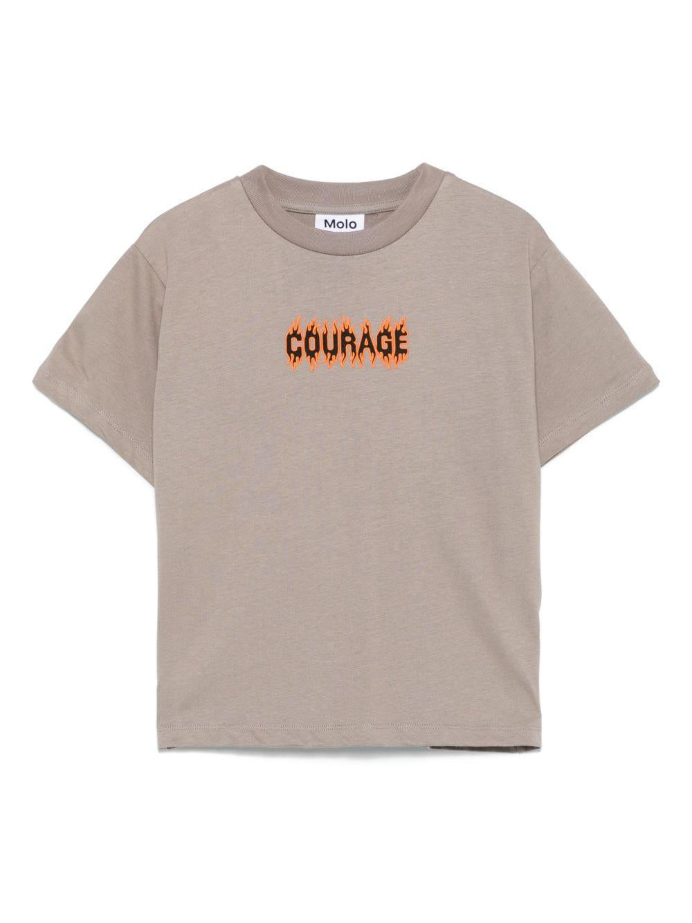 T-shirt per bambino Molo Rodney beige con dettagli applicati 1S25A214 5450 MOLO 