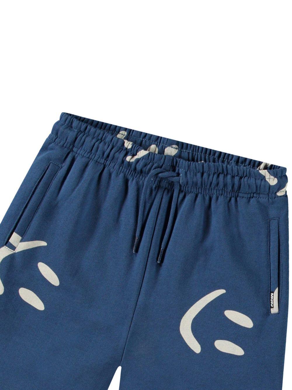 Shorts per bambino Molo Amil blu con stampa smiley all-over 1S25H203 9338 MOLO 