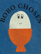 T-shirt per neonato Bobo Choses Morning Egg blu con stampa sul petto B125AB011 421 BOBO CHOSES 