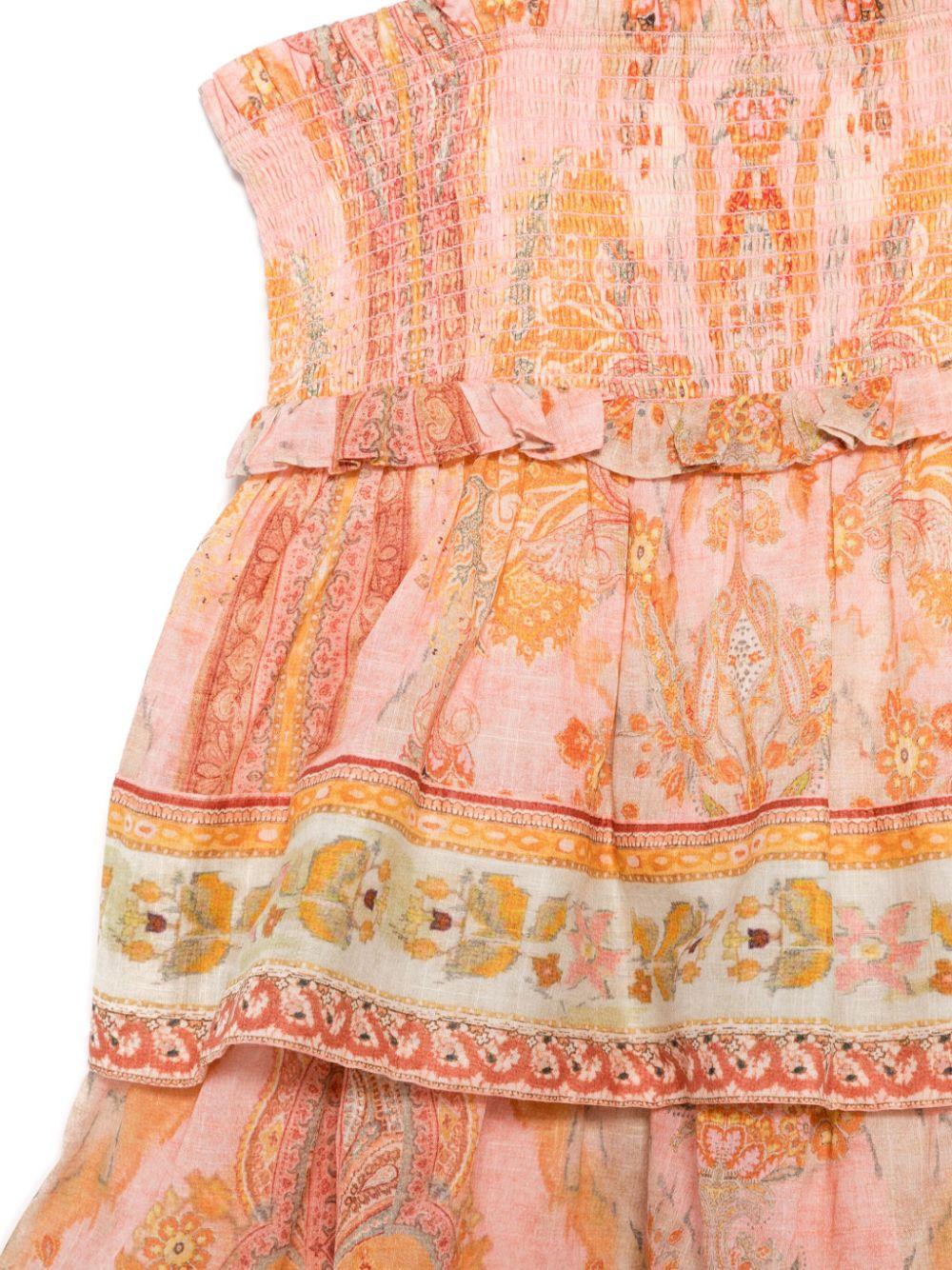Abito per bambina ZIMMERMANN Kids Wylie multicolore con stampa grafica all-over 8936DR S251 ZIMMERMANN KIDS 