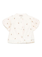 Camicia per neonata Donsje Ezrah beige con ricamo all-over 4095402NB 00003 DONSJE 