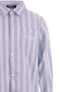 Camicia per bambino Balmain Kids azzurra con motivo a righe BY5P30 P0592 685BC BALMAIN KIDS 