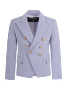 Blazer doppiopetto per bambino Balmain Kids azzurro con bottoni dorati BY2A64 J0371 652 BALMAIN KIDS 