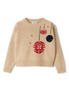 Maglione per bambina Il Gufo beige con motivo a intarsi A24MA456EM220 1249 IL GUFO 