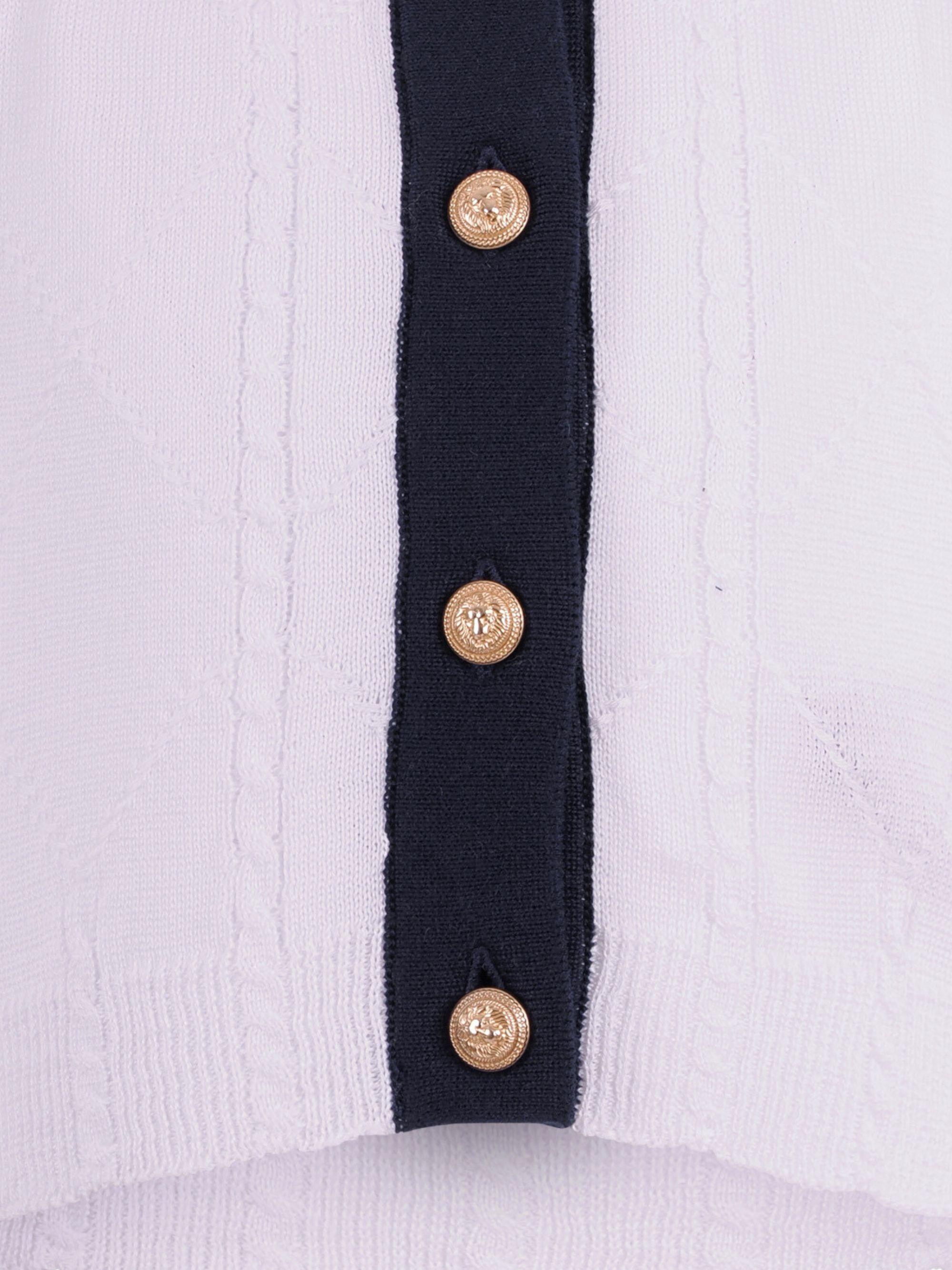 Canotta per bambina Balmain Kids bianca e nera con dettagli bottoni dorati BY9A32 X0018 100BL BALMAIN KIDS 