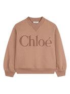 Felpa per bambina Chloé Kids beige con stampa logo C20649 31C CHLOE' KIDS 