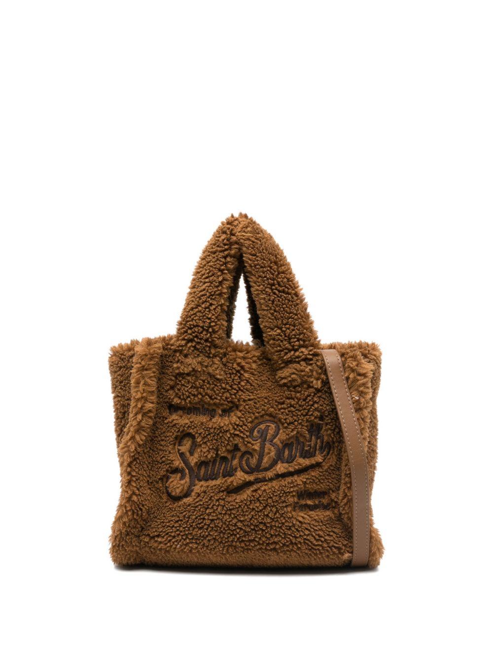 Borsa tote Vanity Mini MC2 Saint Barth Kids marrone con ricamo logo VAMI029 01042I MC2 ST. BARTH KIDS 