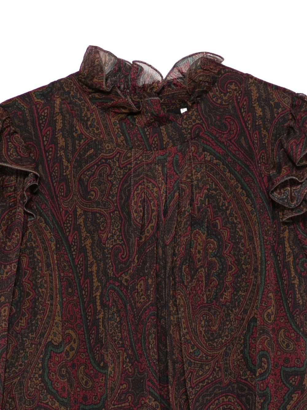 Camicetta per bambina Etro Kids marrone con volant paisley GX5A50 K0252 320MC ETRO KIDS 